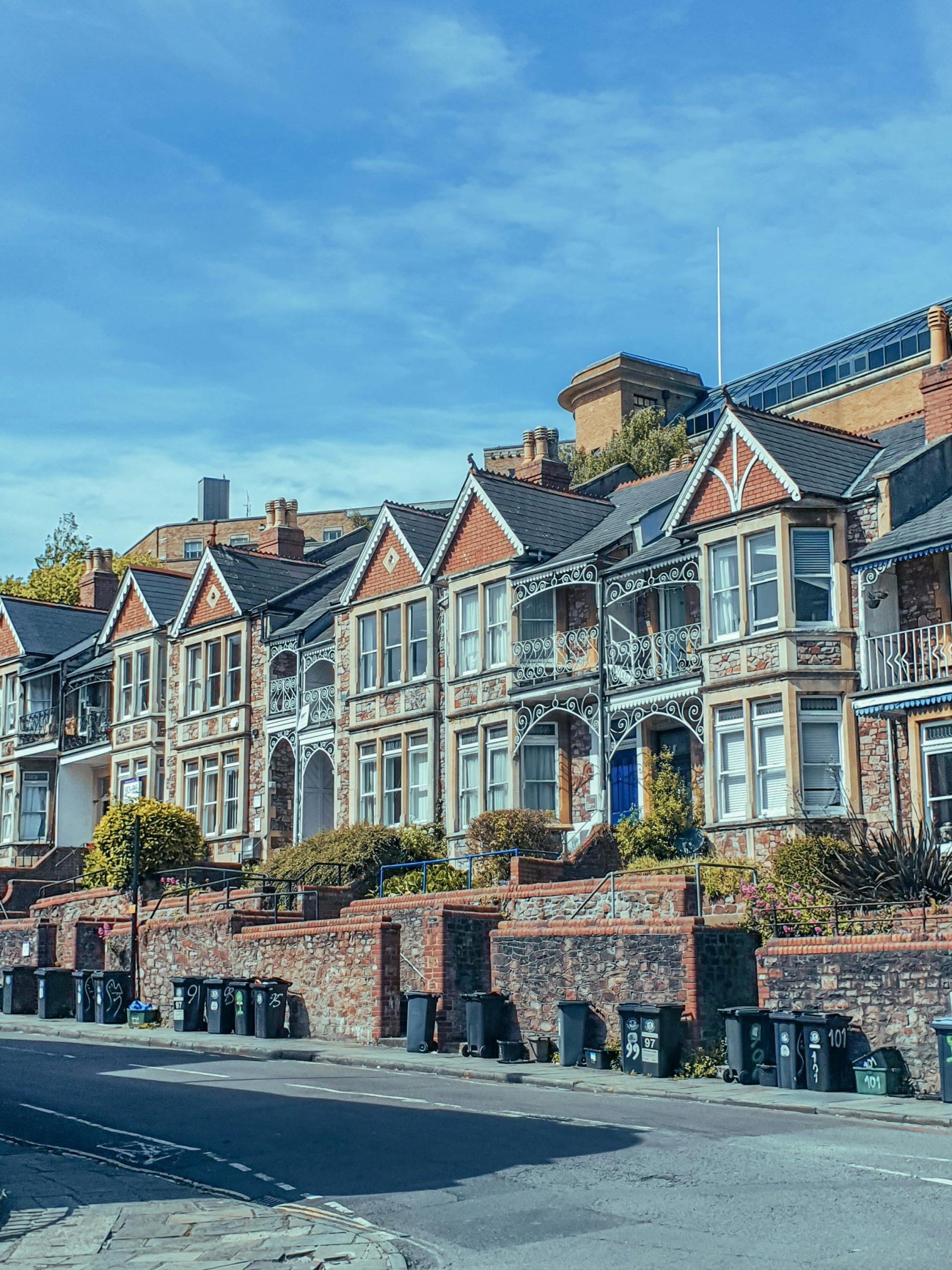Row of decorative terraced houses